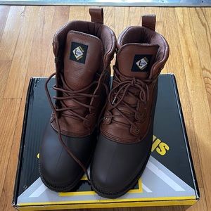 Lehigh safety shoes, composite toe, waterproof.